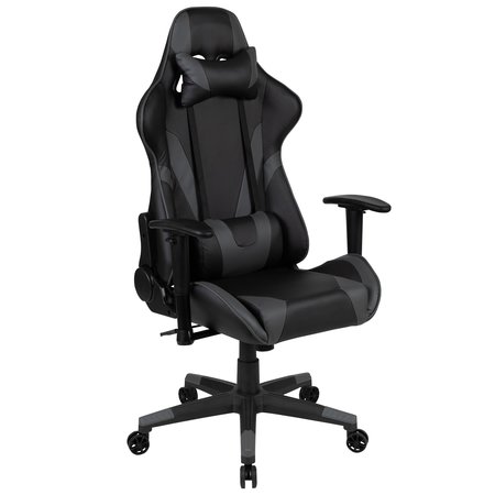 Flash Furniture Black Gaming Desk-Cup Holder/Reclining Chair Set BLN-X20D1904L-GY-GG